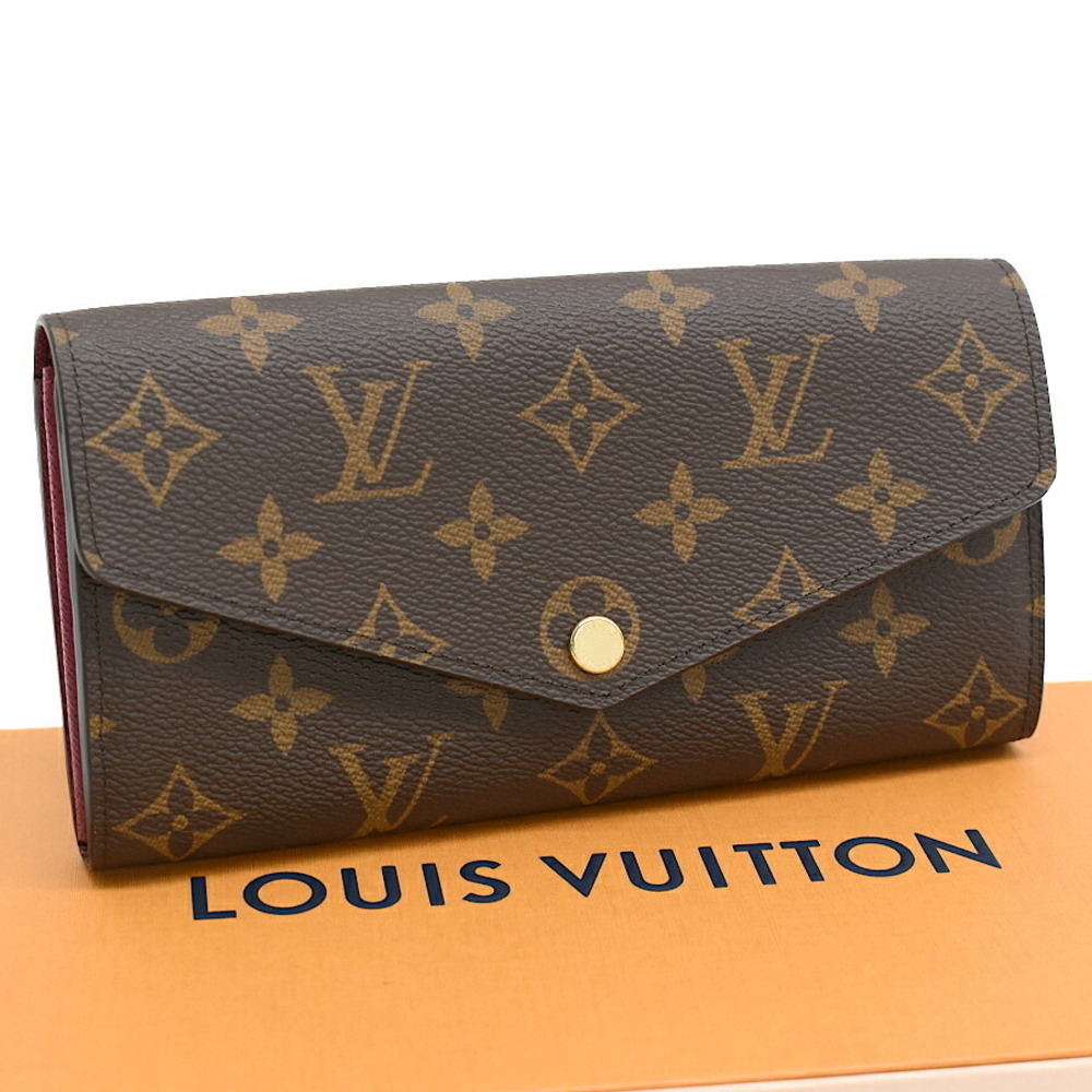 Louis Vuitton Sarah Portefeuille Wallet Flap Long Brown Fuchsia Pink